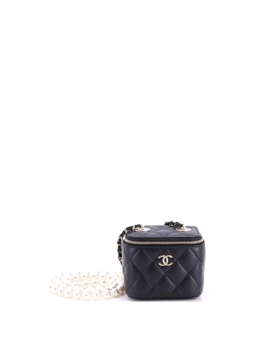 Chanel Vanity Case With Pearl Chain #327421C25B
